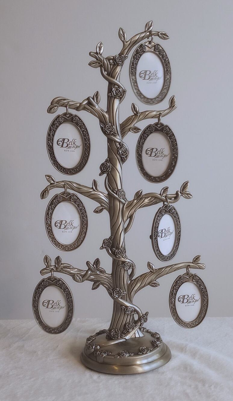 Home Accents Family Tree Photos Pewter Frame Holders History Decoration NEW
